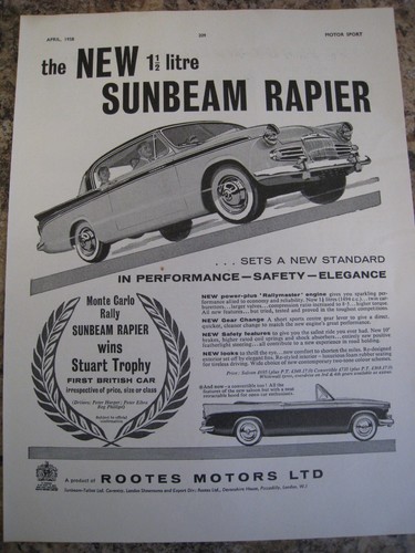 Sunbeam rapier monte - sunbeam,
