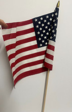 1 x 12.5"x17.5" USA U.S.A. American Flag Stick Wood 30" Wooden Staff New/Other