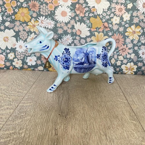 Delftware ceramic cow milk jug - ceramic,