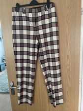 M&S Tartan Print Trousers Size 14L BNWOT 31 Ins