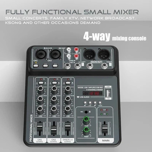 Channel audio mixer with - with, 48v
