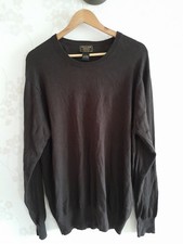 BNWOT Mens William Hunt Savile Row Cotton Cashmere Jumper Size L Large Brown