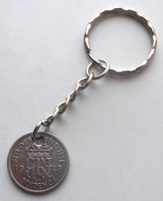 1948 SIXPENCE KEYRING