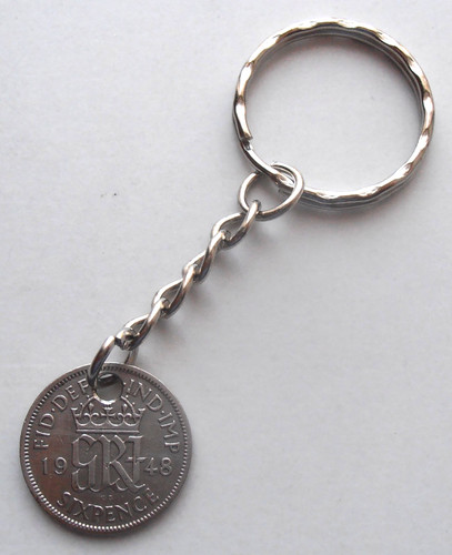 1948 sixpence keyring - 1948,