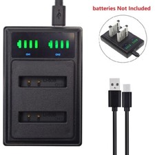 USB Dual Li-50B Battery Charger for Panasonic VW-VBX090 &HX-WA2 HX-WA20 HX-WA20H