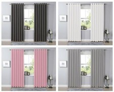Blackout eyelet curtains - blackout, black
