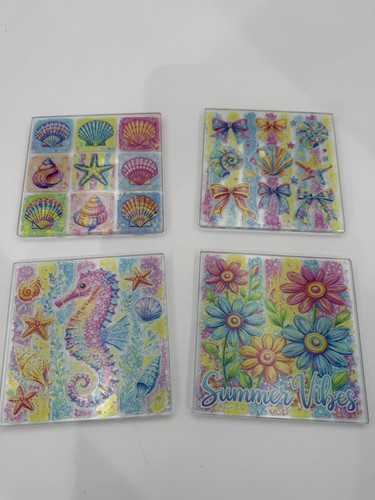 Glass coasters summer - glass,