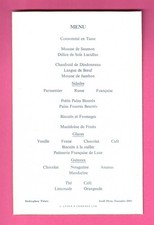 Royal menu buckingham palace - buckingham,