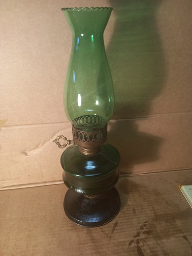 Vintage oil lamp green - vintage,