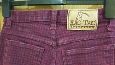 Hac Tac Ladies Cerise vintage houndstooth cotton stretch riding jeans size 10
