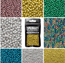 Edible Metallic Cake Decorations Gold Silver pink Blue & Green 2mm, 4mm or 6mm