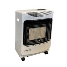 Lifestyle Small 4.2Kw Portable Fire Calor Gas Cabinet Heater Cream +  Regulator