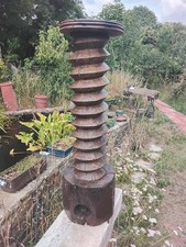 Fantastic Antique French Reclaimed Oak Cider Press Screw 42" Tall