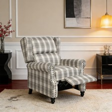 Recliner armchair tartan chair - recliner,