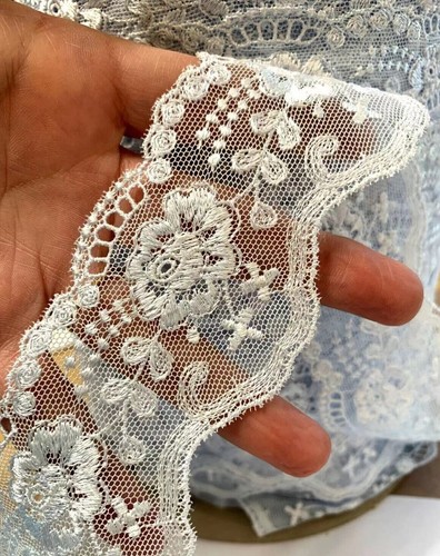 Blue embroider nylon lace - embroider,