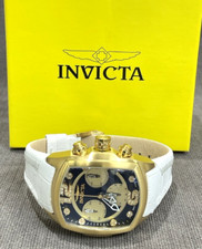 INVICTA Lupah Chrono Black Gold & Diamond Dial Quartz 36mm Woman's Watch 6817