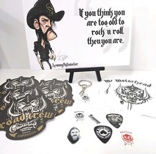 Motorhead x 5 Beer Mats Lemmy Quotes + Plec Keyring + 3 X Stickers 6X PLECTRUMS
