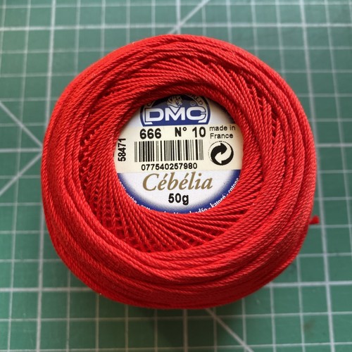 Dmc crochet thread red - red, 666