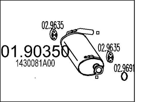 Mts 90350 muffler exhaust - mts,