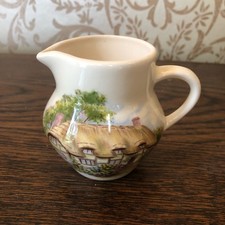 VINTAGE BRIXHAM POTTERY CREAM JUG Cottage Design 7 cm