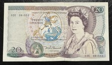 Old Twenty £20 Pound Note Near Uncirculated