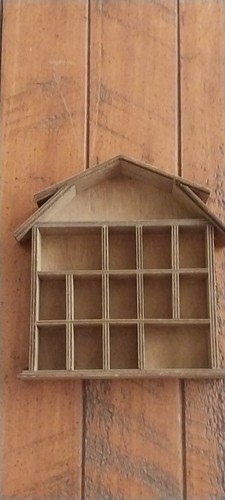 Wood house shelf - house, 15