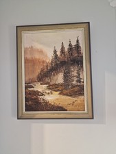 Vintage signed oil painting - oil,