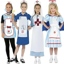 Girls Nurse Costume Occupation Role Play Kids Fancy Dress Nurses Outfit Doctor