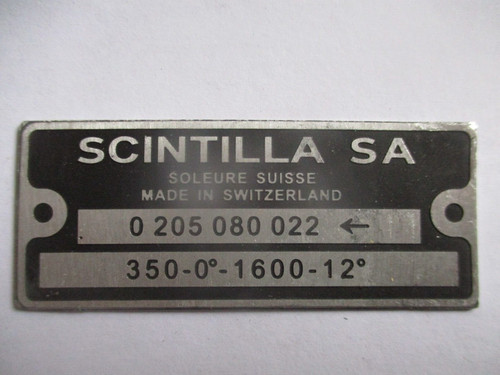 Nameplate scintilla shield - nameplate,