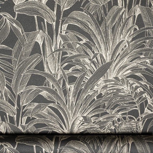 Black gold floral - black,