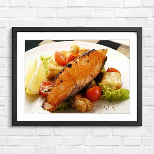 Seared salmon with salad and - salad,