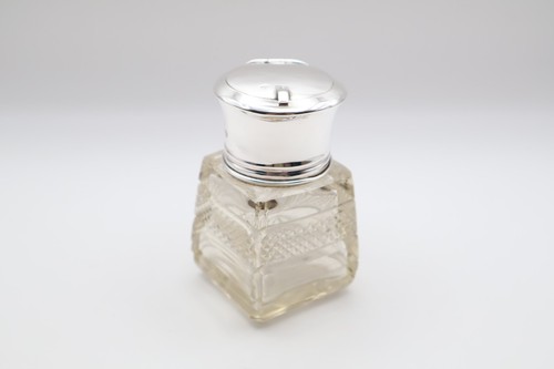 Antique silver topped glass - silver,