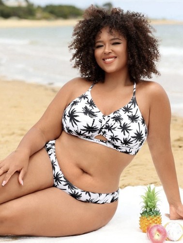 Coconut palm tree print - coconut, cut