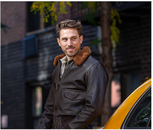 Mens brown ww2 - aviator, a-2