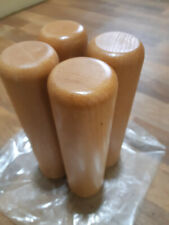 4 pieces straight legs for sofa, armchair, bed, chest of drawers, beech 