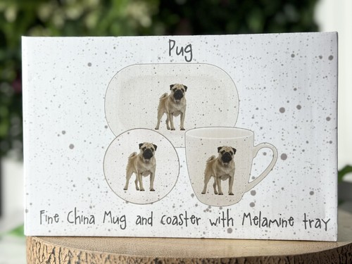 Pug design matching mug - design,