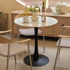 Modern Flower Round Dining Table Heavy Duty Sintered Stone Tulip Kitchen Table