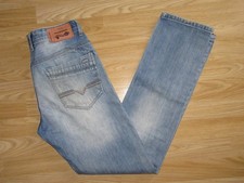 Mens DIESEL Sz 32x34 Low Rise Blue Denim Straight Jeans Button Fly GREAT