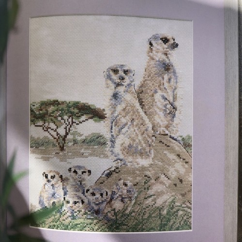 Cross stitch chart meerkats - cross,