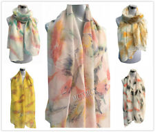 New Women Summer Colourful Big Feather Pattern Print Shawl Scarf Scarf Stole 