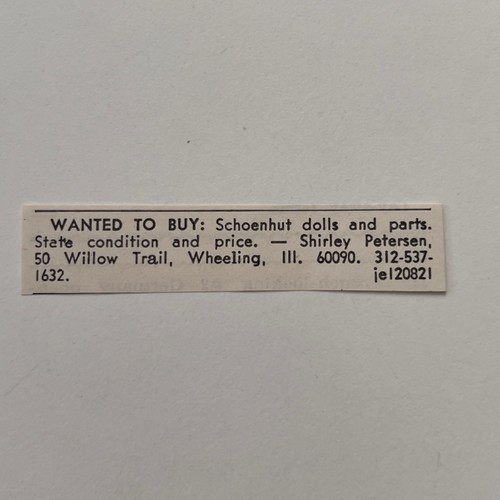Wanted schoenhut dolls parts - &,