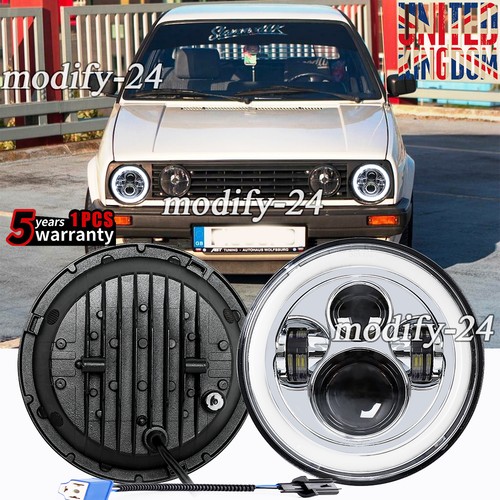 Chrome round led headlight - round,