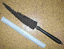 Vintage Stove Pipe Flue Hand Brush, natural bristles, wood handle & hanging loop