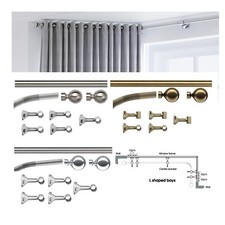 Bay Window Curtain pole for L Shape Bay Window up to 275cm
