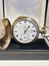 Vintage Thor Russel Deco Gold Plated Roman Numerals Full Hunter Pocket Watch