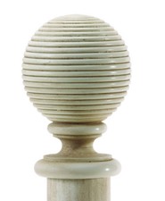 UNPAINTED SLIGHT SECONDS French Ashley REEDED Curtain Pole FINIAL (ref: Laura)