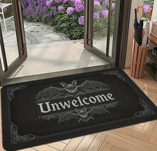 UnWelcome To Hell Gothic Pentagram Satanic Print door Floor Mat  40x60cm