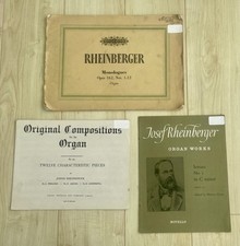 3 Vintage Organ Music Books by Josef Rheinberger Classical Pipe Organ