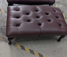 CHESTERFIELD QUEEN ANNE LARGE FOOTSTOOL POUFFEE- CS T31