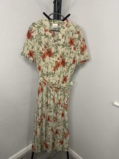Eastex Cream Floral Midi Dress